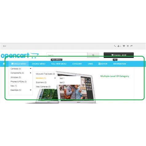 OpenCart Product Mega Menu 2.x.x & 3.x Module.